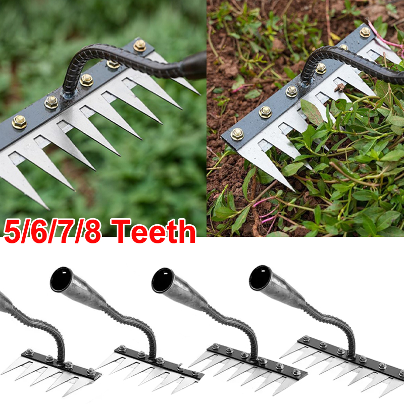 Gardening Tools Hoe - 5/6/7/8 Teeth Iron Gardening Hoe Weeding