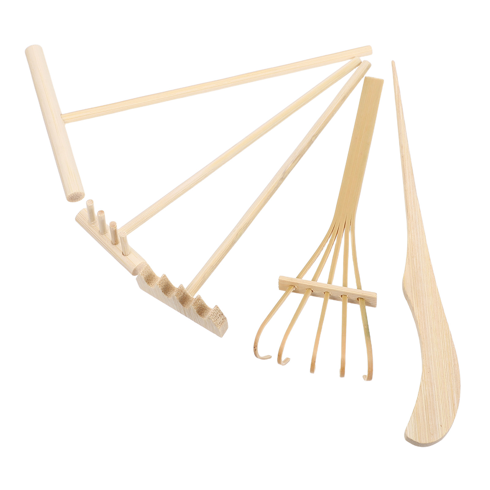 5Pcs Mini Zen Garden Rake Bamb - Gardening Tools Drawing 评论和价格