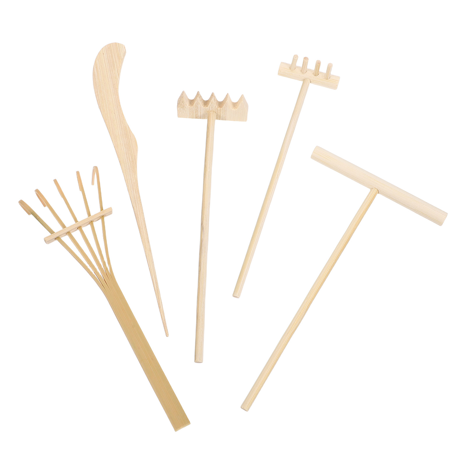 5Pcs Mini Zen Garden Rake Bamb - Gardening Tools Drawing 评论和价格