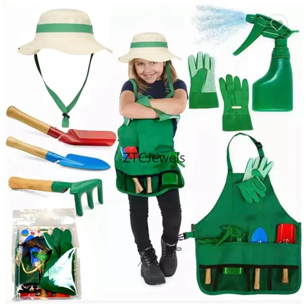 Kids Garden Apron Tool Set wit - Gardening Tools Girls 评论和价格
