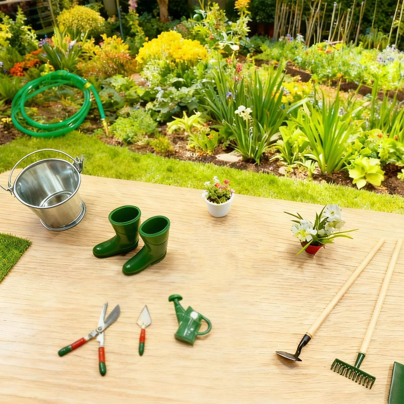 Miniature Gardening Decor Real - Gardening Tools Girls 评论和价格