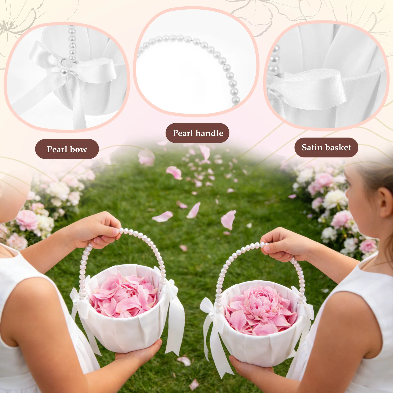 2Pcs Wedding Flower Girl Baske - Gardening Tools Girls 评论和价格